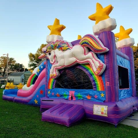 Unicorn Bounce House With Water Slide Rental In Clayton