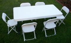 6ft table with 6 chairs set