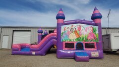Cotton Candy Combo Waterslide with princess banner