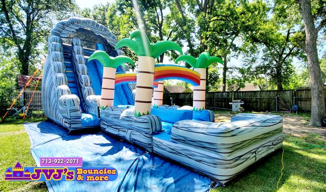 Roaring River Colossal 24ft High Double Lane Water Slide with Slipping Slide 