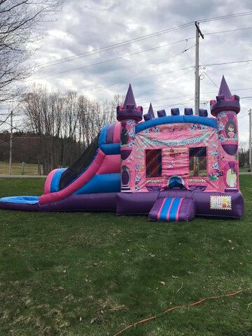Princess bounce & slide Wet With Pool 