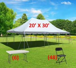 Tent, Table, & Chair Package- Medium (20' X 30')