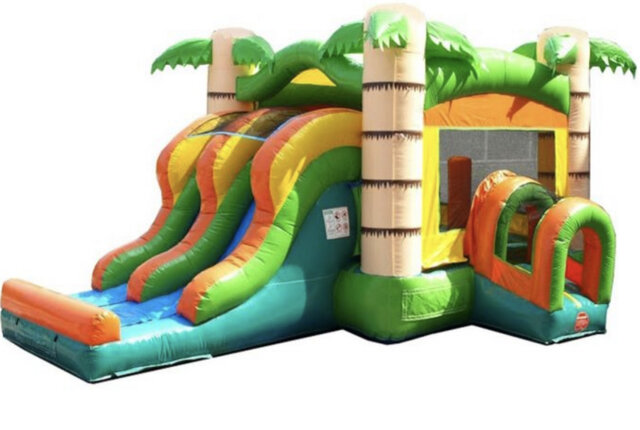 Tropical Bounce house double lane