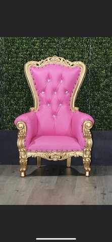 Kids Throne Chair (pink & gold)