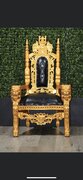 Kids KING Throne Chair (black & gold)