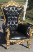Black & Gold Throne Chair
