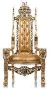 Gold & Gold King Lion Throne Chairs