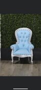 Kids Throne Chair (baby blue & Silver)