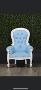 Kids Throne Chair (baby blue & white)