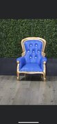 Kids Throne Chair (royal blue & gold)