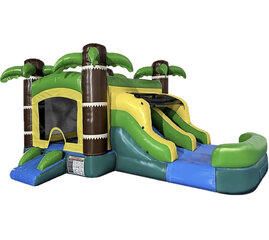 Mini Tropical Bounce House Slide Wet/Dry