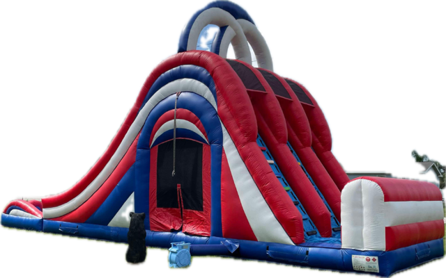 22ft Usa Triple Lane Waterslide With Bounce House