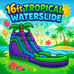 16ft Tropical Single Lane Waterslide
