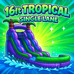 16ft Tropical Single Lane Waterslide