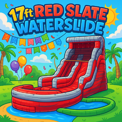 17ft Single Lane Red Slate Waterslide