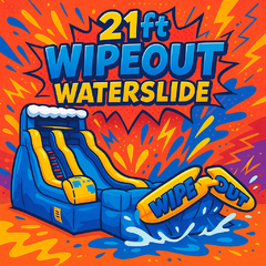 21ft WipeOut Single Lane Waterslide