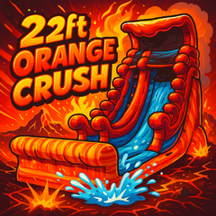 22ft Orange Crush Single Lane Waterslide