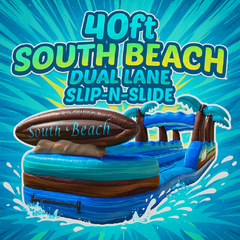 40ft South Beach Slip n Slide With Pool