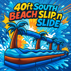 40ft South Beach Slip n Slide With Pool