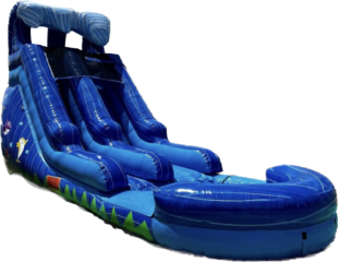 16ft Ocean Wave Single Lane Waterslide