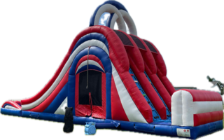 22ft Usa Triple Lane Waterslide With Bounce House