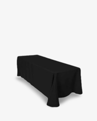 90X132 Black Rectangular Polyester Tablecloths 6ft floor length
