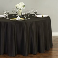 108 Inch White-round Polyester Table Cloth - Black