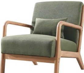 ANJHOME Mid Century Modern Accent Chairs , Comfy Fabric Reading Chair with Solid Wood Frame, Blackish Green 