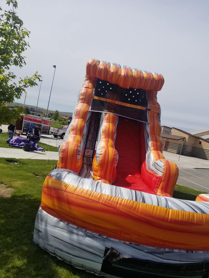 15ft orange wet or dry inflatable slide