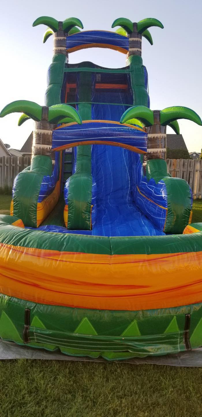 22ft water or dry slide in a tropical theme