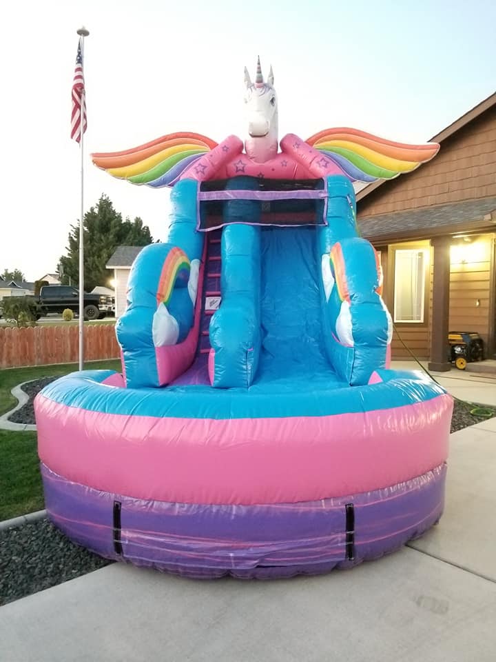 16ft unicorn inflatable slide