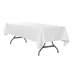 6ft Long Rectangle Table With Polyester White Table Cloth