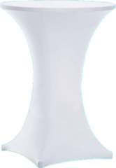 Cocktail Table with White Spandex Linen