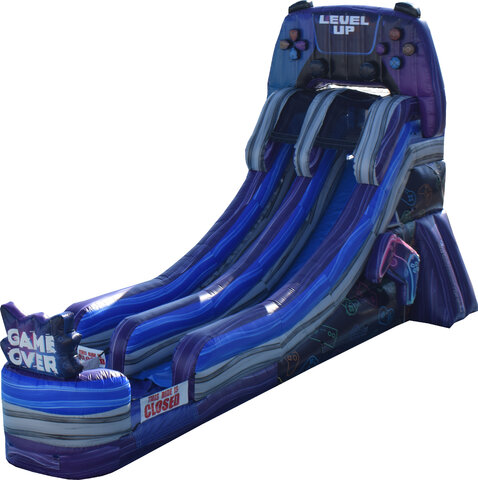 18ft GAMER waterslide with splash pad