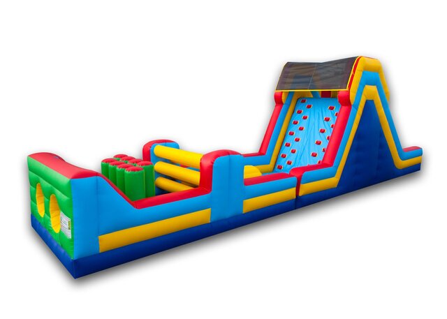 50ft Obstacle Course Multi Color 11ft Slide