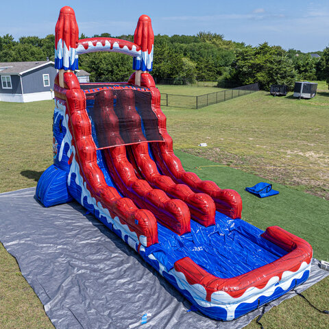 18 FT Red White and Cool Dual Lane Slide