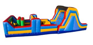 40ft Obstacle Course Multi Color 9ft Tall Slide Dry Only