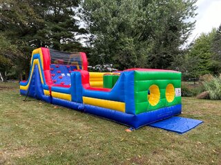 40ft Obstacle Course Multi Color 9ft Tall Slide Dry Only