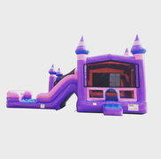 5-1 Pink Marble Dual lane Mega Castle Combow/inflated landing 