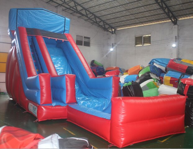 18 Ft Red and Blue Modular Waterslide & Dry