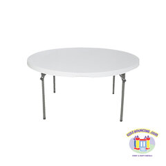 60 inch White Plastic folding round table