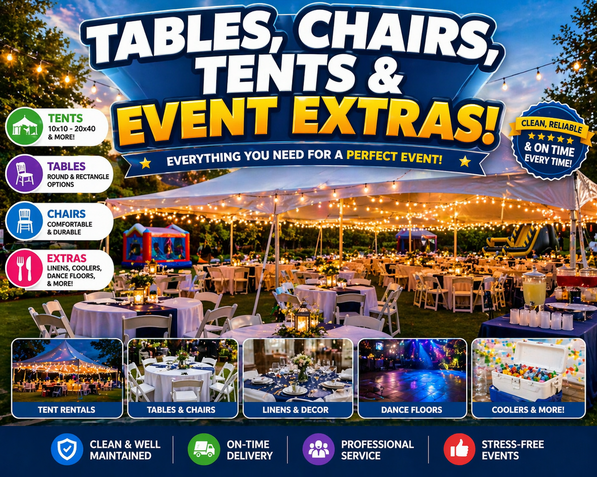 Tent table and chair rentals in Huntsville Alabama