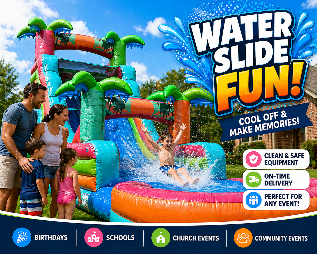 Water slide rental with family fun in Huntsville Alabama