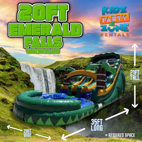 20 ft Emerald Falls dual lane w/deep pool