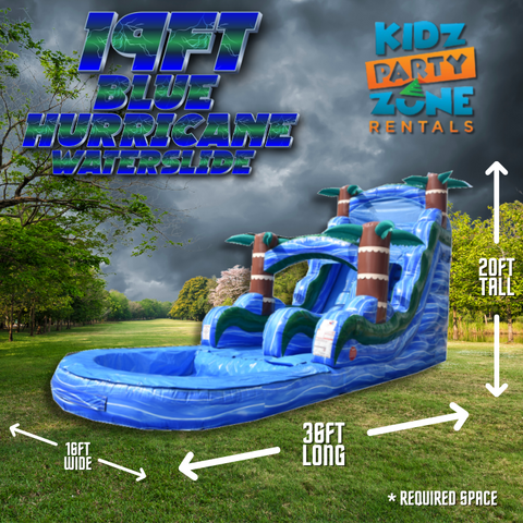 19 ft. Blue hurricane  w/Pool waterslide