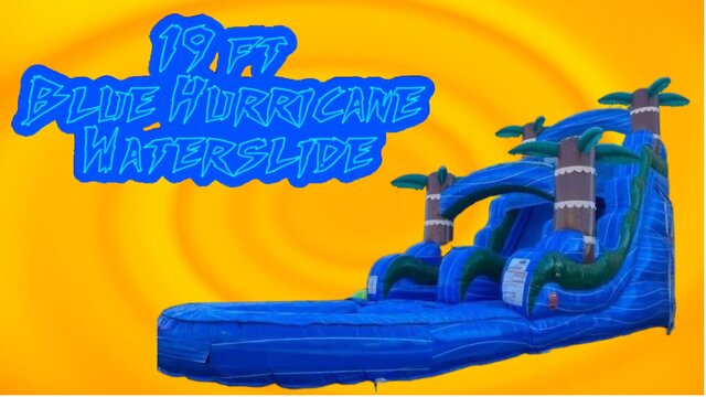 19 ft. Blue hurricane  w/Pool waterslide