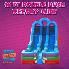 16 FT Double Rush Dual Lane Wet Dry Slide