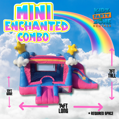 Mini enchanted bounce house w/slide