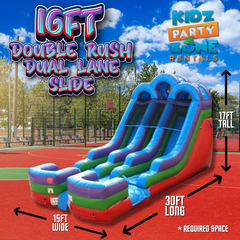 16 FT Double Rush Dual Lane Wet Dry Slide