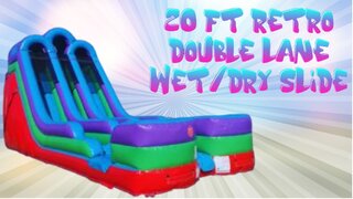 20ft Tall Retro Rainbow Dual Lane Slide